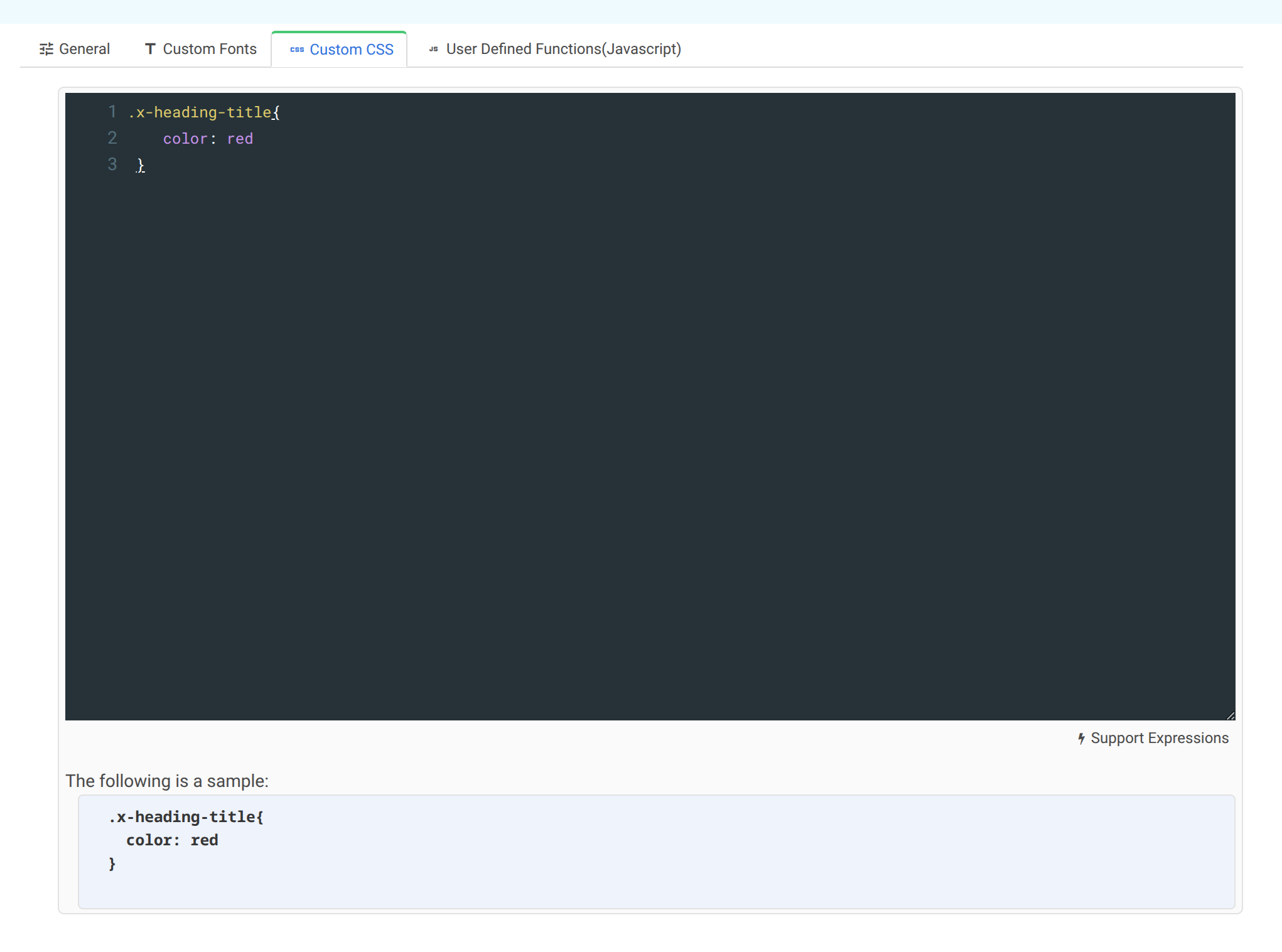 Custom CSS